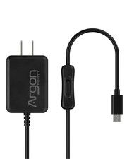 Argon USB C Power Supply with Switch Raspberry Pi 4 Power Supply