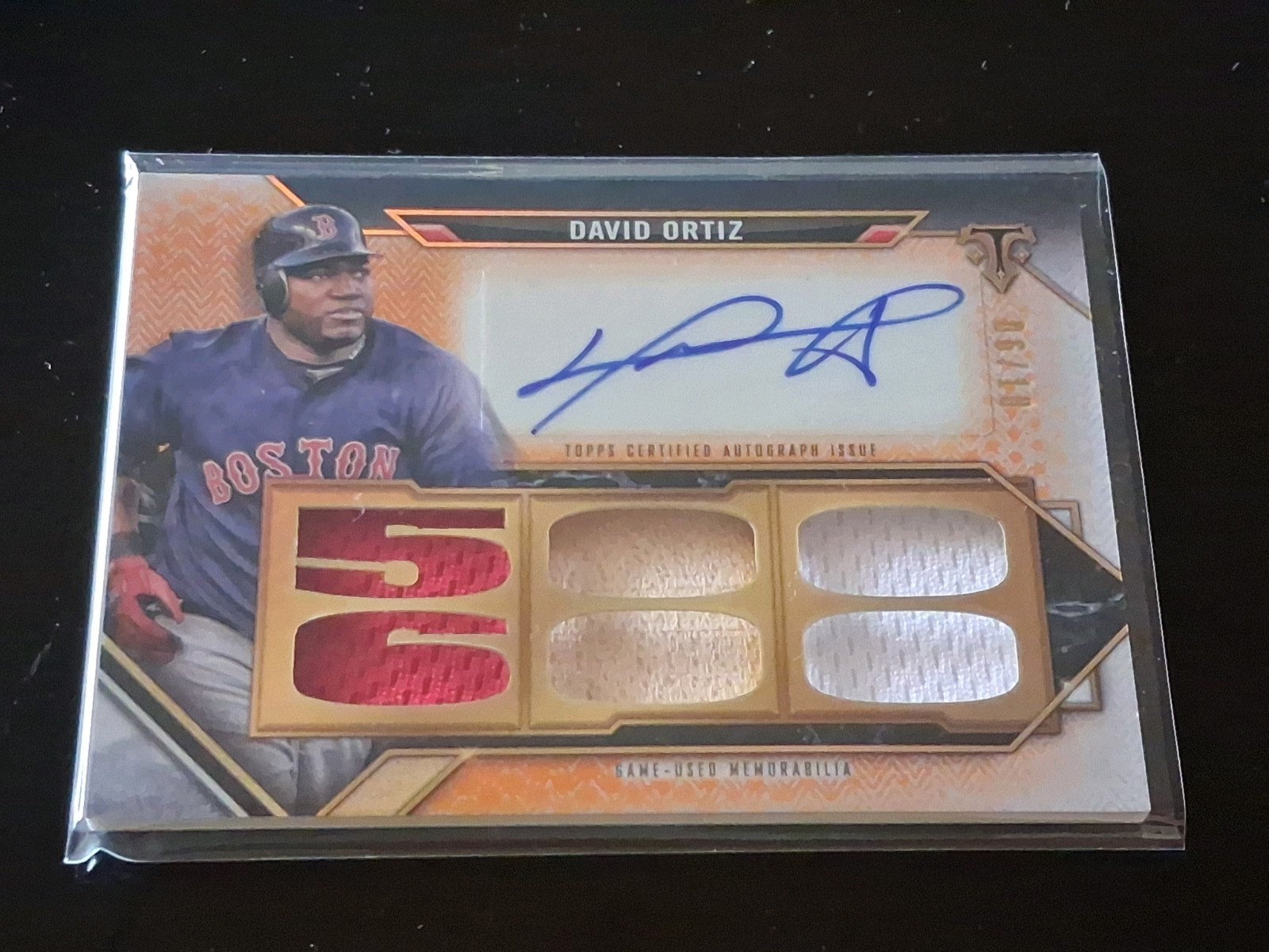 2021 Topps Triple Threads David Ortiz Game Used Relics Auto /90