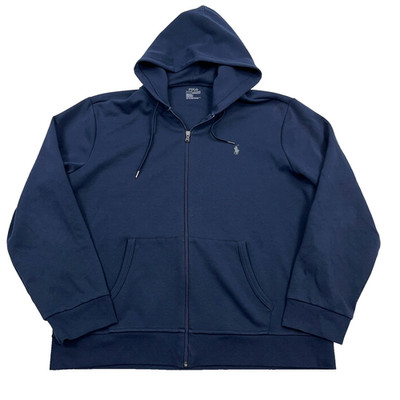 Polo Ralph Lauren Performance Hoodie Men XXL 2XL Navy Blue Full Zip Jacket *