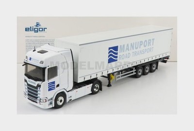 ELIGOR 117581 Scania S500 V8 LKW 2018 Weiß Transport Pritsche Plane