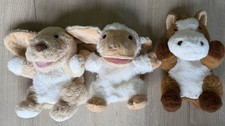 Plush Hand Puppets Lot Horse Dog Monkey Kids Storytelling Toy Set Pretend Play