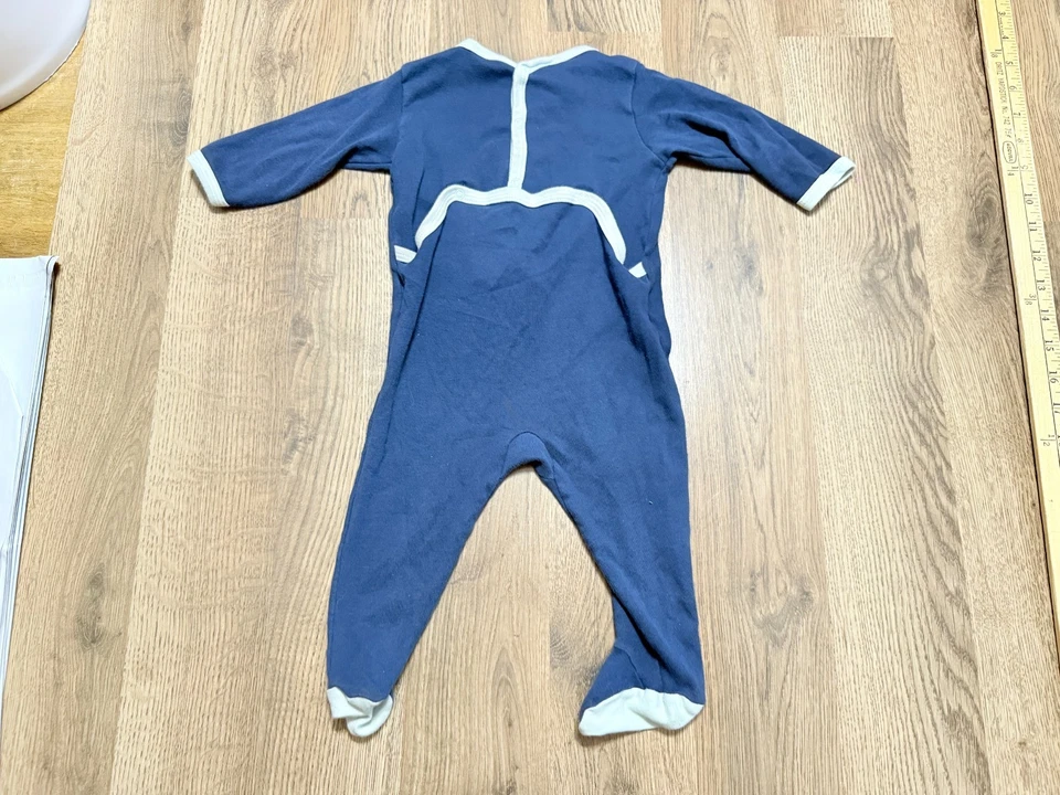 Petit Bateau One Piece, Infant Size 6M, Blue Green Brown Yellow, Sleepwear - Image 2 of 4