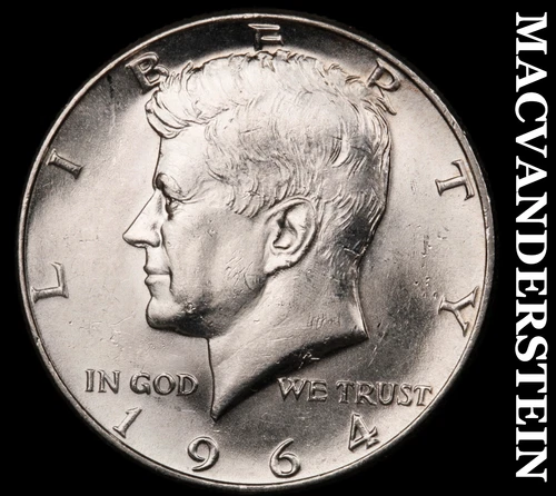 1964-D Silver Kennedy Half Dollar - Choice Gem Brilliant Unc  Lustrous  #G7365