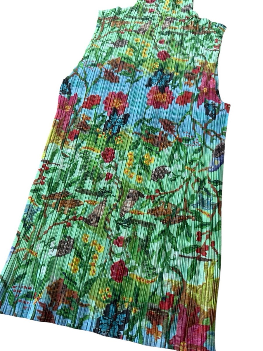 RARE 2006 Pleats Please Issey Miyake x Nathalie Lete floral top