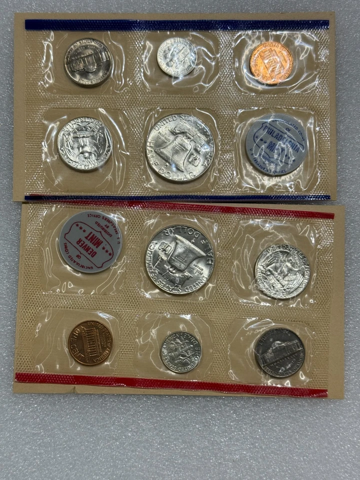 1961 P & D U.S. Mint Uncirculated Set Complete 10-Coin Set Original Envelope 61A - Image 2 of 4