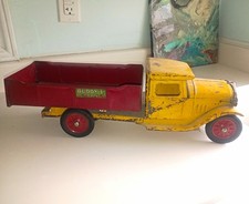 Buddy Vintage Tin Dump Truck Yellow Cab Red Dump Bed 1930 Ages 4-11