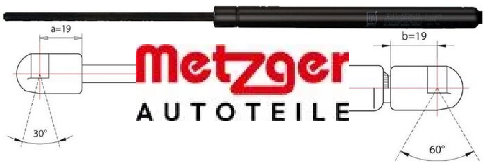 Metzger Autoteile Gasfeder, Koffer-/Laderaum [Hersteller-Nr. 2110470] für VW - Bild 2
