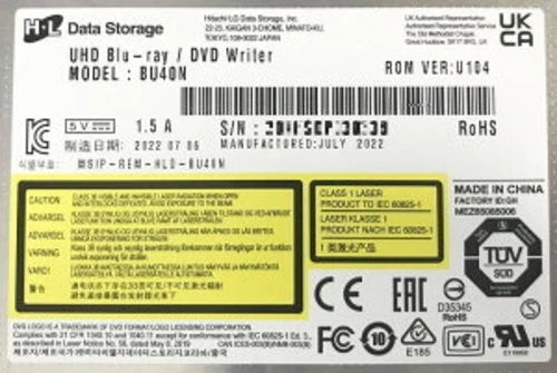 Hitachi LG BU40N 9.5mm Ultra Slim 4K UHD Blu-ray Drive New From Japan - Image 3 of 4