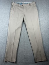 Peter Millar Pants Mens 35x32 Khaki Performance Golf Flat Front Slacks EB50FB