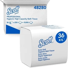 Control Hygienic Bath Tissue, Septic Safe, 2-Ply, White, 250/Pack, 36 Packs/Cart
