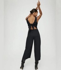 Aritzia Wilfred Ecoulement Tie Back Sleeveless Jumpsuit Size 4 in Black