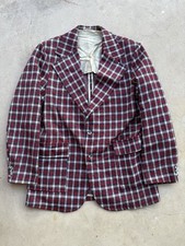 Vintage 70s Time Out Sportswear Farrah Suit Jacket Coat Blazer Red Checkered