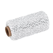 Twine Packing String Wrapping Cotton Twine 100M Silver Tone and White Rope