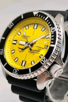 MINT SEIKO DIVERS 7002-7001 YELLOW PRO DIVER DIAL AUTOMATIC MENS WATCH 351427