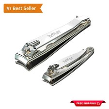 Elegant Stainless Steel Nail Clipper Set with File   Effortless Grooming for All
