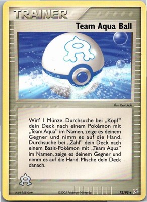 Pokémon Team Aqua Ball 75/95 EX Team Magma vs Team Aqua 2005 Deutsch
