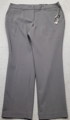 Apt. 9 The Torie Pants Women 16P Gray Stretch Mid Rise Formal Curvy Straight Leg