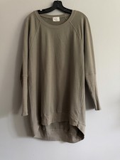 Anthropologie T.La S Olive Green Tunic Sweatshirt Athleisure Long Sleeves