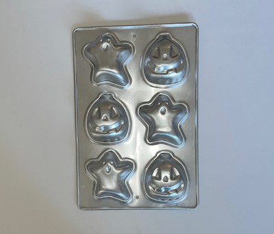 Vintage Wilton Halloween Ghost & Pumpkin Mini Cake Pan 2008 2105-188