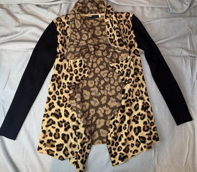 Fox Racing Women s Wildcat Cheetah Print Black LS Cardigan Size M