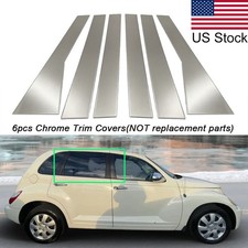 For 01-10 Chrysler Pt Cruiser 6pcs Chrome Pillar Posts Door Window Trim Covers For 01-10 Chrysler Pt Cruiser 6pcs Chrome Pillar Posts Door Window Trim Covers