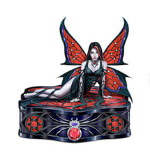 Boîte souvenir fée toile d'araignée gothique Hamilton Collection par Anne Stokes 6,5 pouces