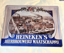 HEINEKEN Beer Tin Sign Vintage Brewery Bierbrouwerij Maatschappij 18x12 Metal