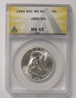 1955 Franklin Half Dollar ANACS MS65 FBL
