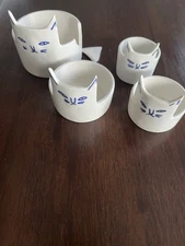 Anthropologie Cat Nesting Measuring Cup Set Kaye Blegvad Defect