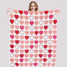 Valentines Day Throw Blanket Soft Warm Cozy Camping Flannel Gift 60x50 Inch