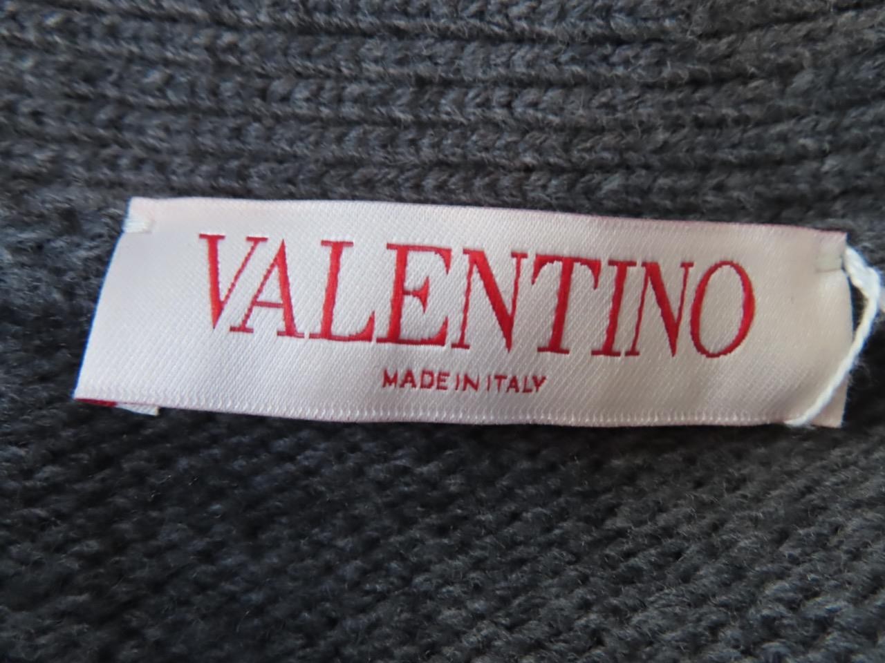 VALENTINO Gray/Black Floral Appliqué Cropped Cardigan Size S image 2
