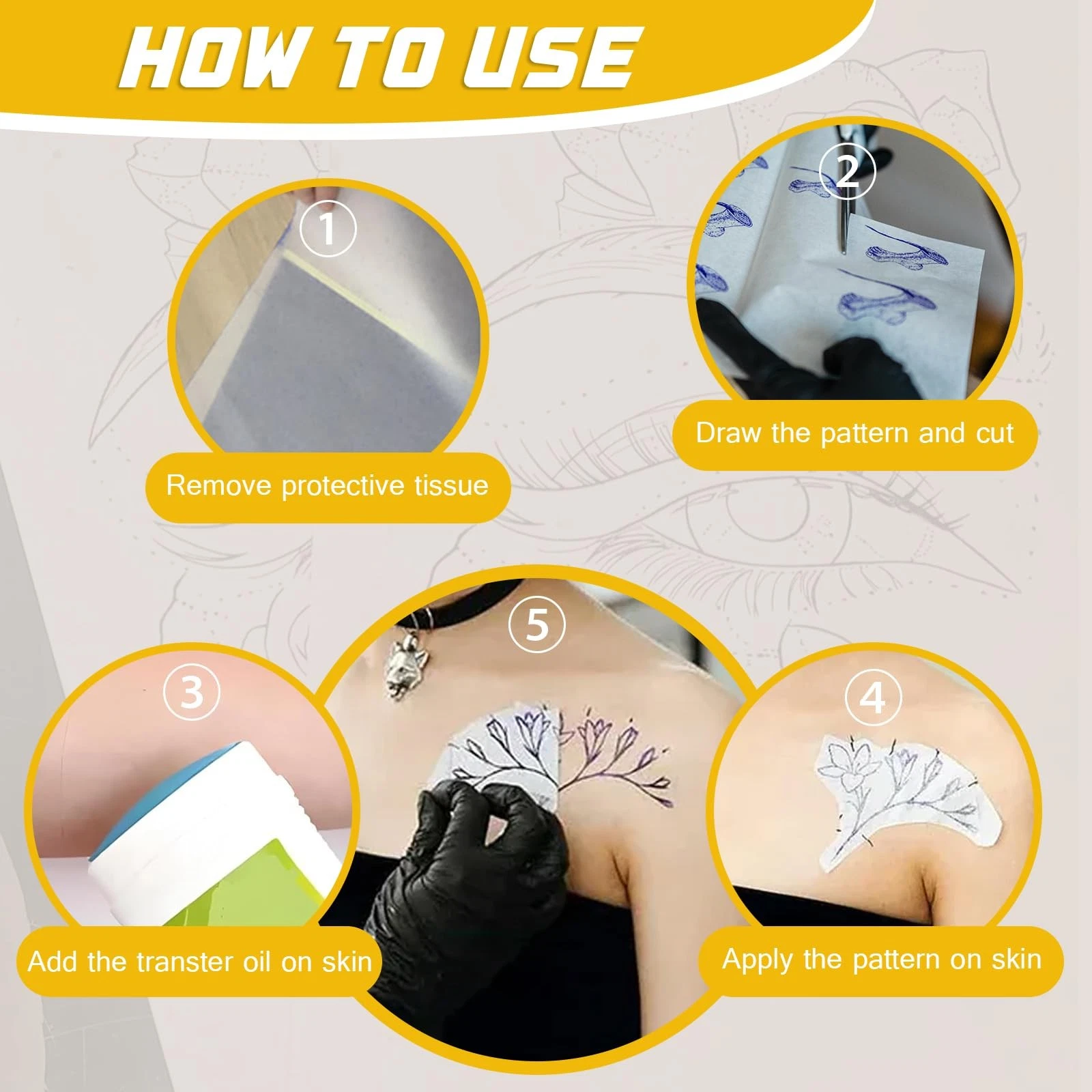 Narkysus 100 Sheets A4 Tattoo Stencil Paper, 4-Layer Thermal Tattoo Transfer ... image 7