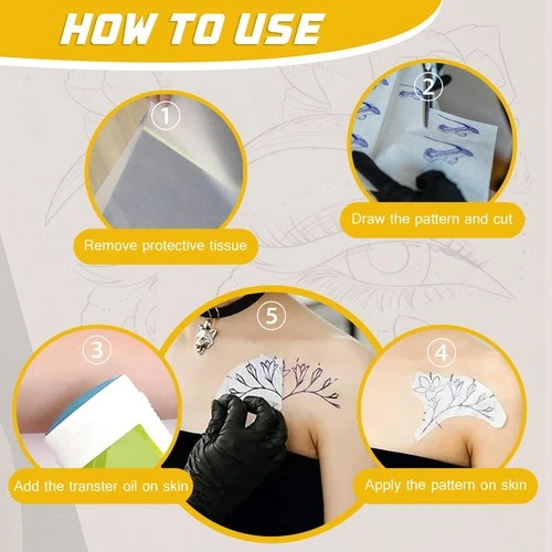 Narkysus 100 Sheets A4 Tattoo Stencil Paper, 4-Layer Thermal Tattoo Transfer ... image 7