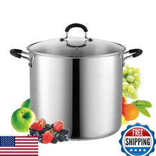 Cook N Home 12 Qt Stainless Steel Stock Pot Induction Compatible, Dishwasher Saf
