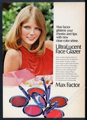 1972 Cheryl Tiegs photo Max Factor UltraLucent makeup vintage print ad