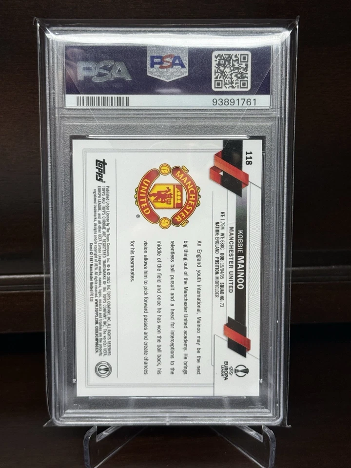 2022-23 Topps Sapphire Kobbie Mainoo Rookie PSA 10 GEM MINT - Image 2 of 2