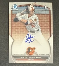 Jake Cunningham 2023 Bowman Chrome Draft 1st AUTO #CDA-JCU - Baltimore Orioles 