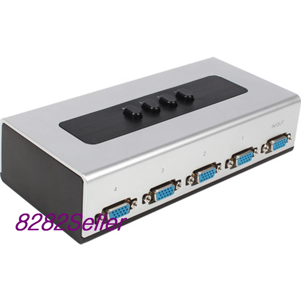 4 Port Monitor Switch Manual Selector Box RGB Splitter VGA 4:1 QWXGA 2048X1152 - Image 2 of 4