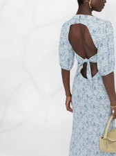 New Rixo Steph Ditsy Floral Printed Open Back Dress Sz S M L