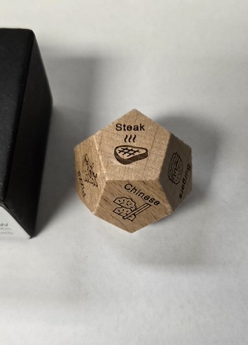 Food Choice Dice, 1.18 Inch Food Decision Dice Wooden Date Night Anniversary - Picture 2 of 4