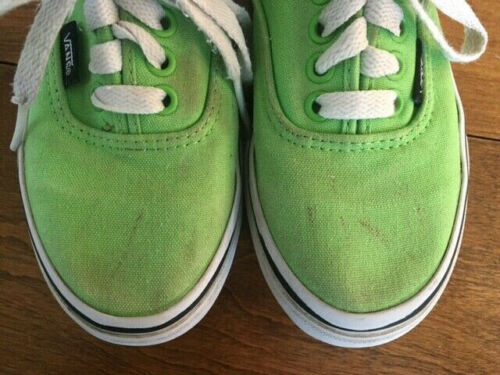 Youth Boys VANS LACE UP SNEAKERS SHOES Green and White VANS OFF THE WALL Size 12 - Picture 10 of 12