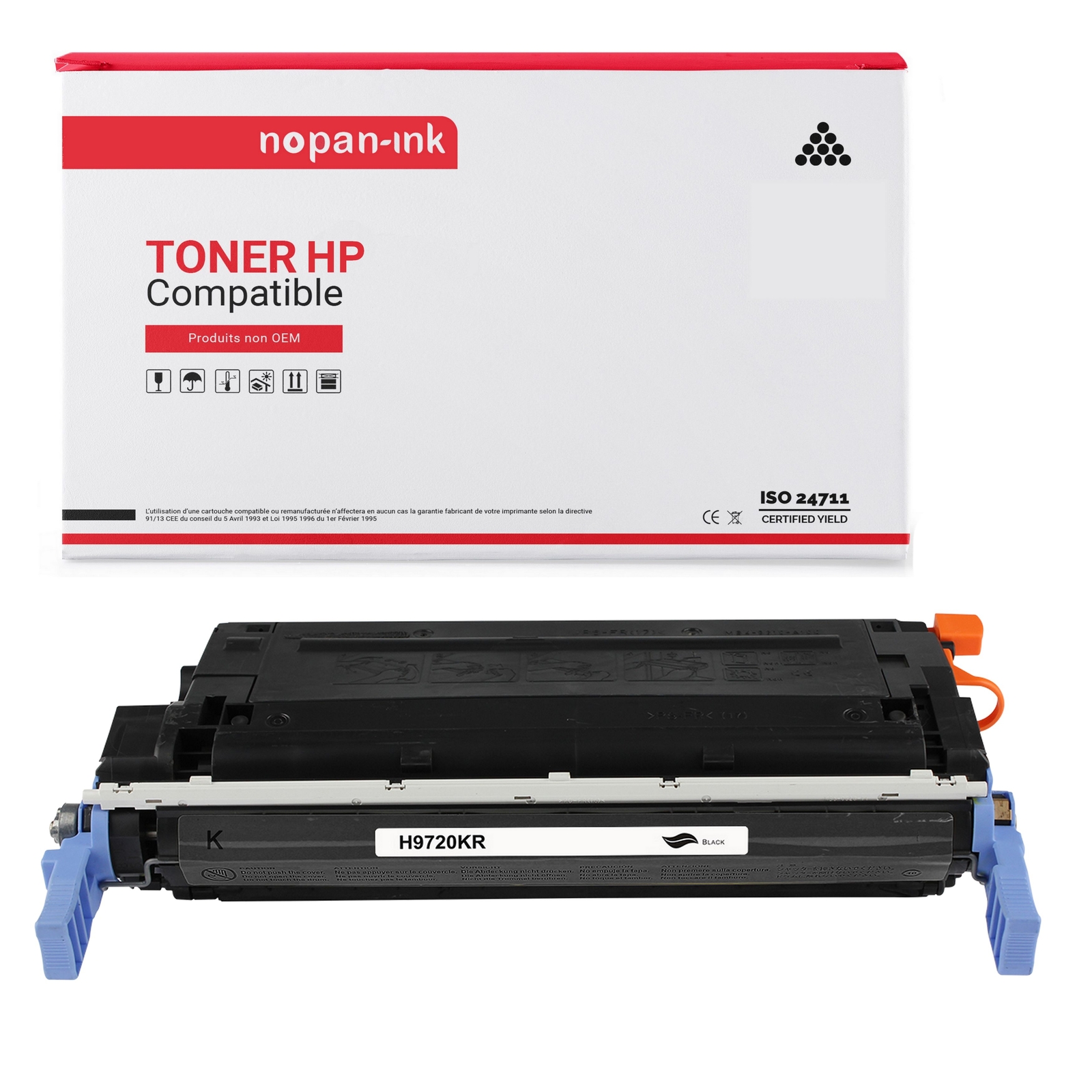 Toner noir C9720A compatible HP Color LaserJet pour impressions de bureau quotidiennes