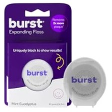 BURST Expanding Dental Floss 120 Feet Black Vegan Stain Busting Refillable