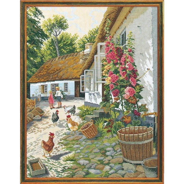 "Eva Rosenstand Kreuzstich Set \"Stockrose\", ZäHlmuster, 58X81Cm"-image