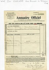Paris I er 10 Rue Bailleul - Rare Annuaire Officiel du Téléphone du 24/07/1913