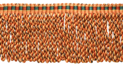 Bullion Fringe Trim with Woven Header, Color# VL02 - Sedona Orange [18 Yards]