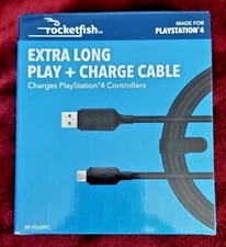 Rocketfish- Extra Long 9' Play + Charge Cable For PlayStation 4 - Black RF-PS49P