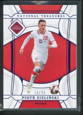 2022 PIOTR ZIELINSKI 13/25 PANINI NATIONAL TREASURES FIFA ROAD TO WORLD CUP