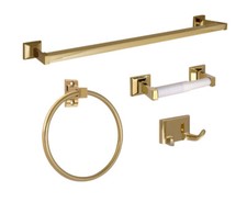 4-Piece Bathroom Accessory Kit in Polished Brass