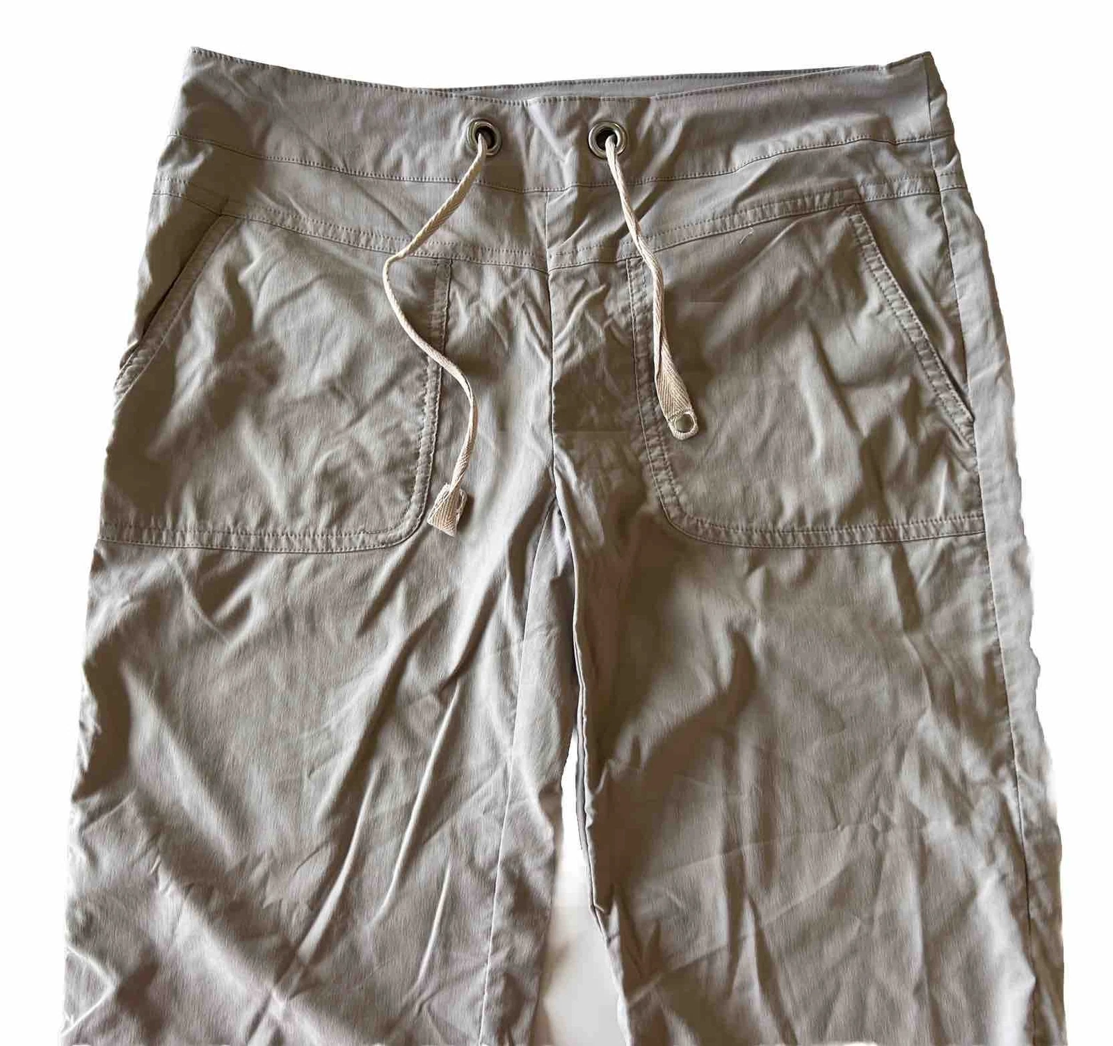 prana bliss capri drawstring side slit hiking pants